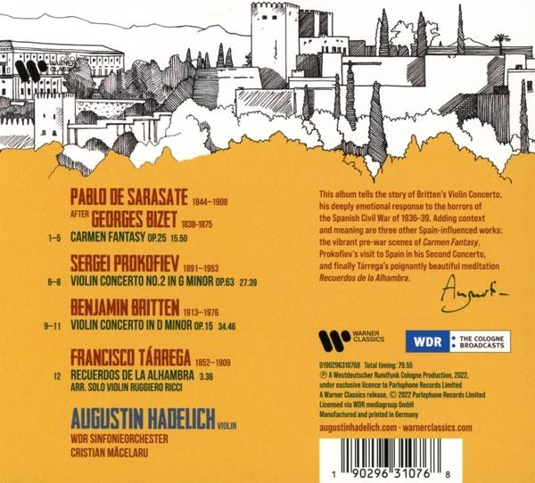 CD-Cover mit Text über Musik, einschließlich Songtiteln, Namen und einem Bild eines Gebäudes.