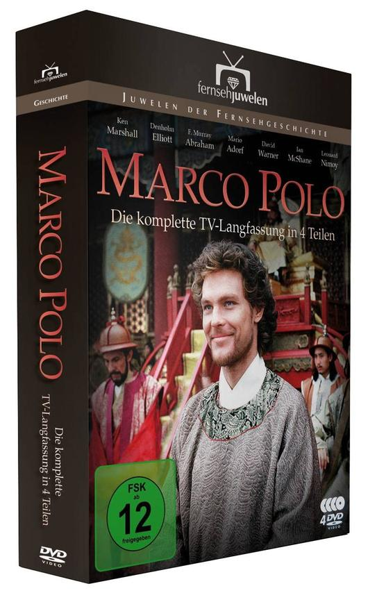 Eine DVD-Box von Marco Polo, mit einem Mann in traditioneller Kleidung auf dem Cover.