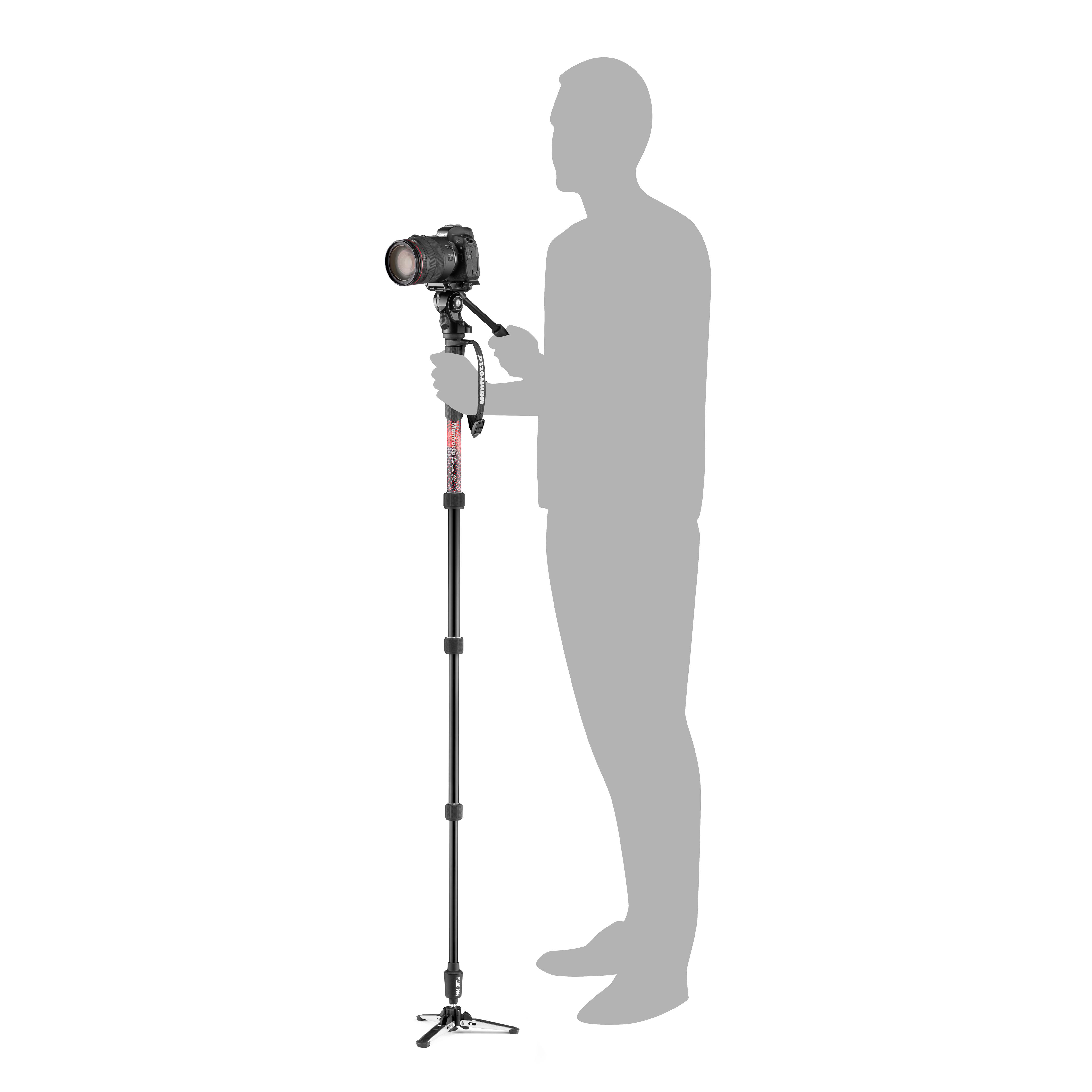 MANFROTTO MVMELMIIA4LIVE Einbein Stativ, Schwarz, Höhe offen bis 1377 mm