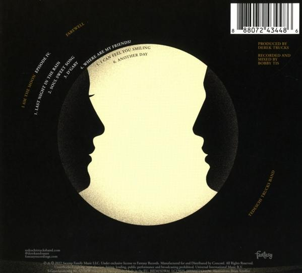 Albumcover mit schwarzem Hintergrund. Zwei silhouettierte Gesichter sind in einem Kreis.