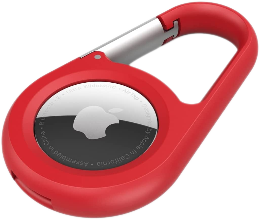 BELKIN Anneau de protection avec mousqueton pour AirTag Rouge (MSC008BTBTRD)