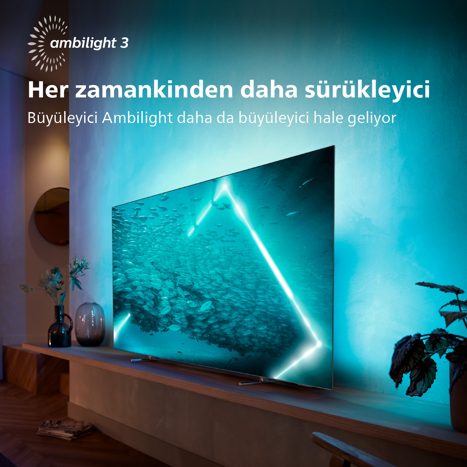 PHILIPS 55OLED707 55 inç 139 Ekran Uydu Alıcılı Smart 3 Taraflı Ambilight 4K Ultra HD OLED TV