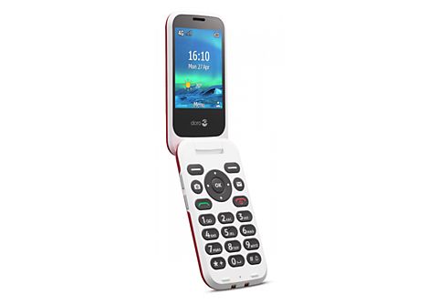DORO 6820 - 4G Eenvoudige Klaptelefoon (Rood-Wit)