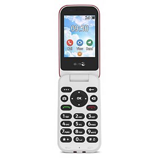 DORO 7030 - 4G Eenvoudige Klaptelefoon (Rood-Wit)