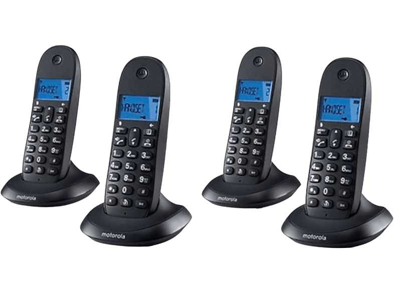 Draadloze telefoon Motorola E07000D48B4AES03 (4 Pcs) Zwart