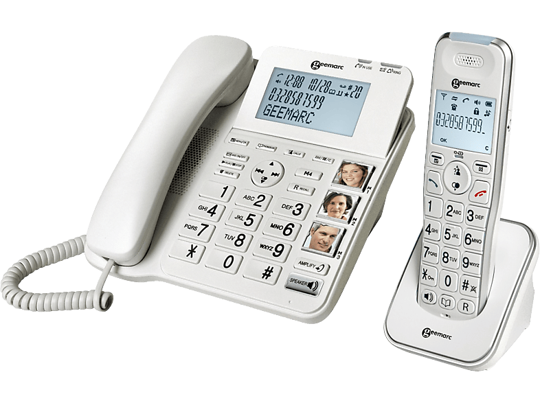 GEEMARC AmpliDECT 295 Combi - Combinatie van vaste telefoon met Antwoordapparaat en Draadloze telefoon - 30 dB geluidsversterking - Geschikt voor slechthorenden en slechtzienden