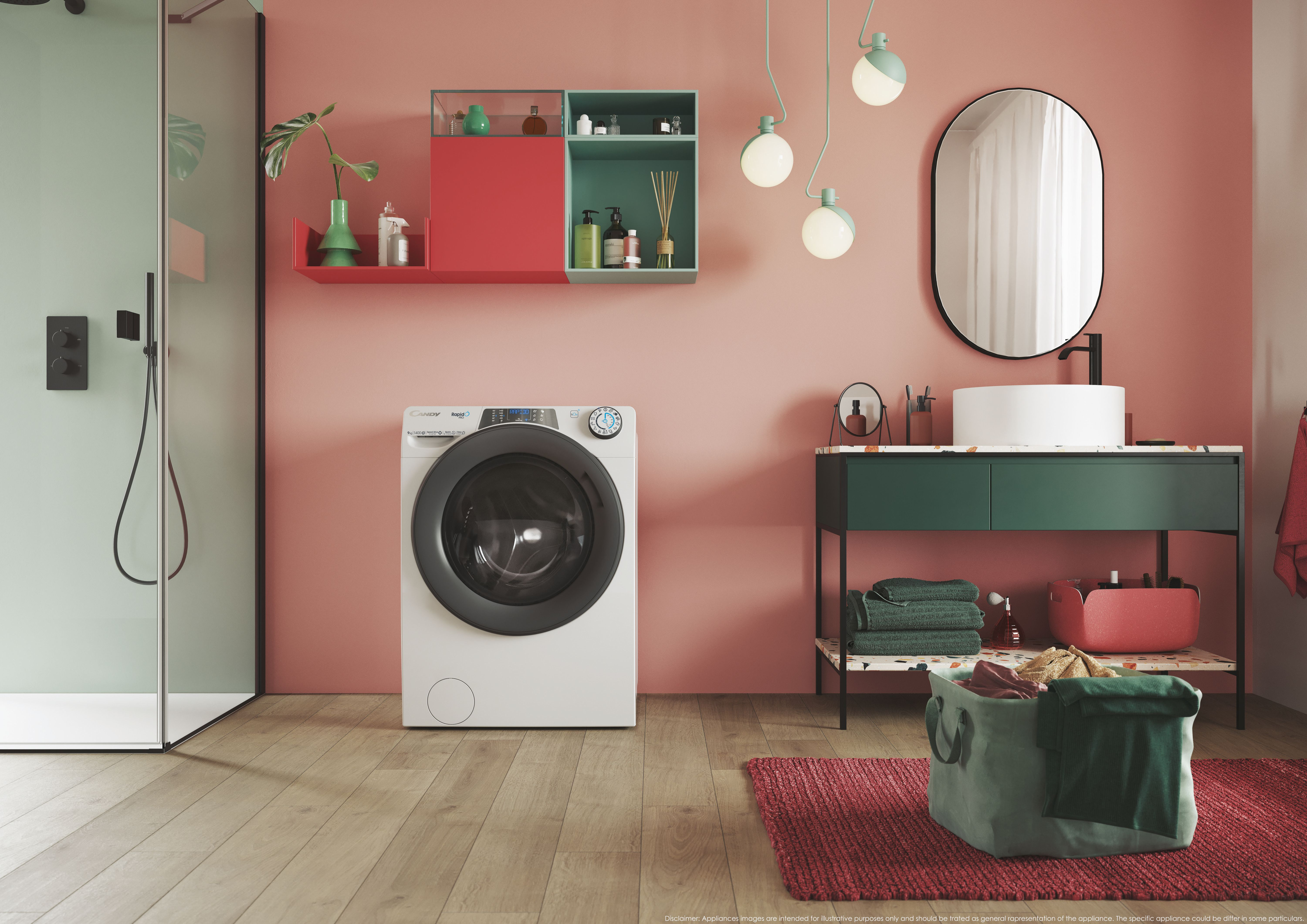 CANDY RP 486BWMR/1 okos mosógép 8 kg, A, 1400 ford./perc, érintőkijelző, WiFi+BT, inverter motor, gőz, antracit ajtó