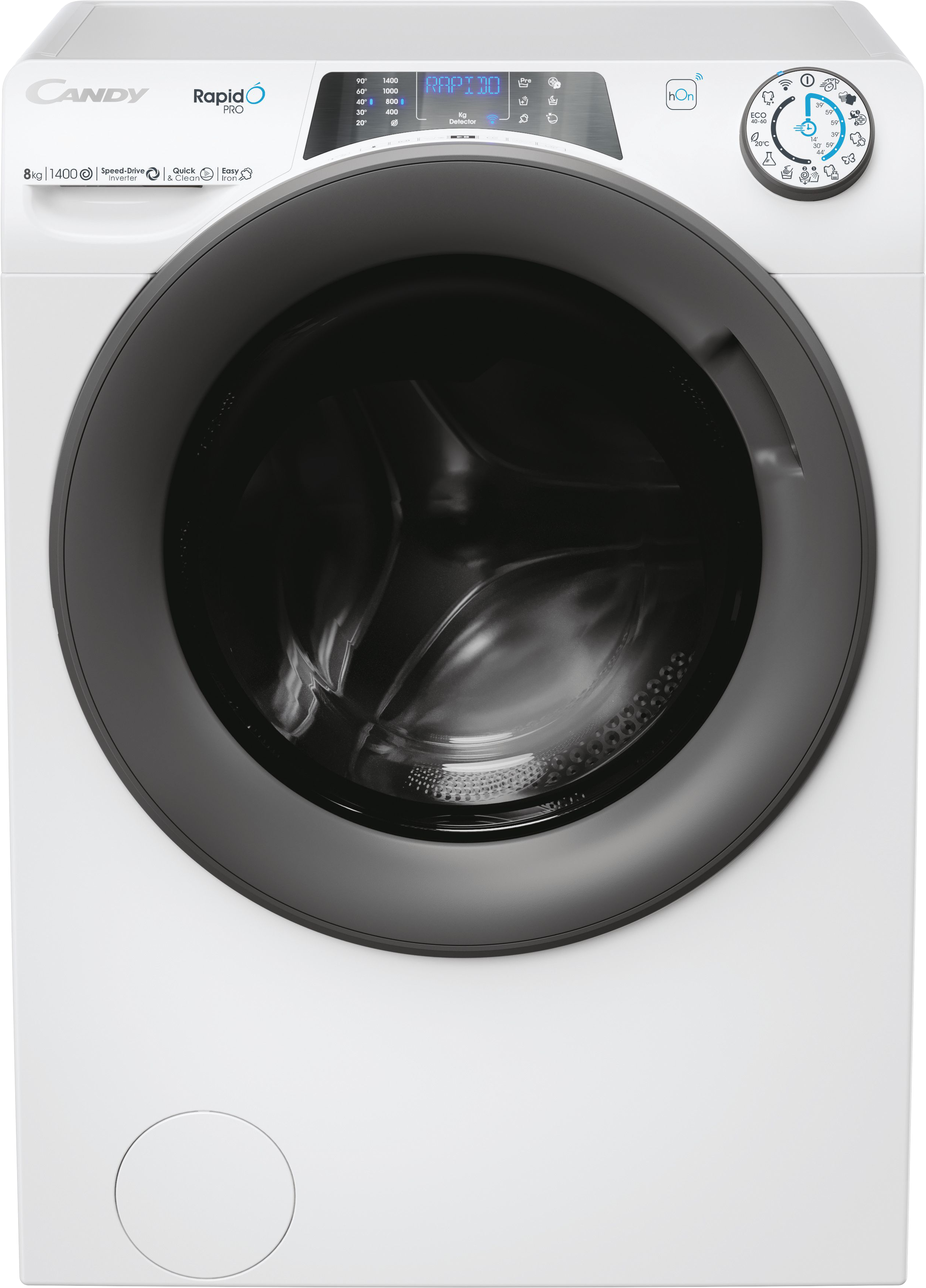 CANDY RP 486BWMR/1 okos mosógép 8 kg, A, 1400 ford./perc, érintőkijelző, WiFi+BT, inverter motor, gőz, antracit ajtó