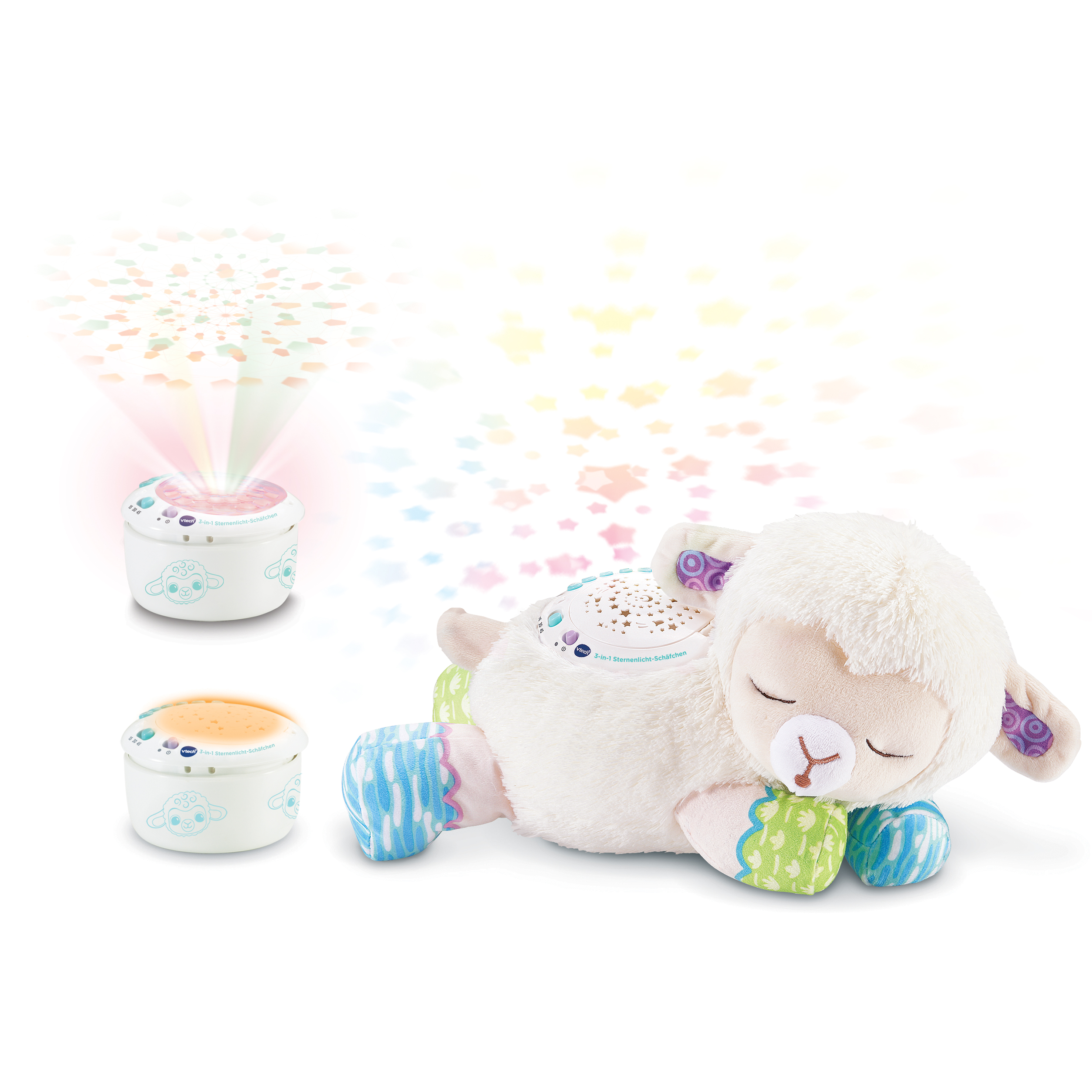 VTECH 3-in-1 Sternenlicht-Schäfchen Plüschfigur, Mehrfarbig