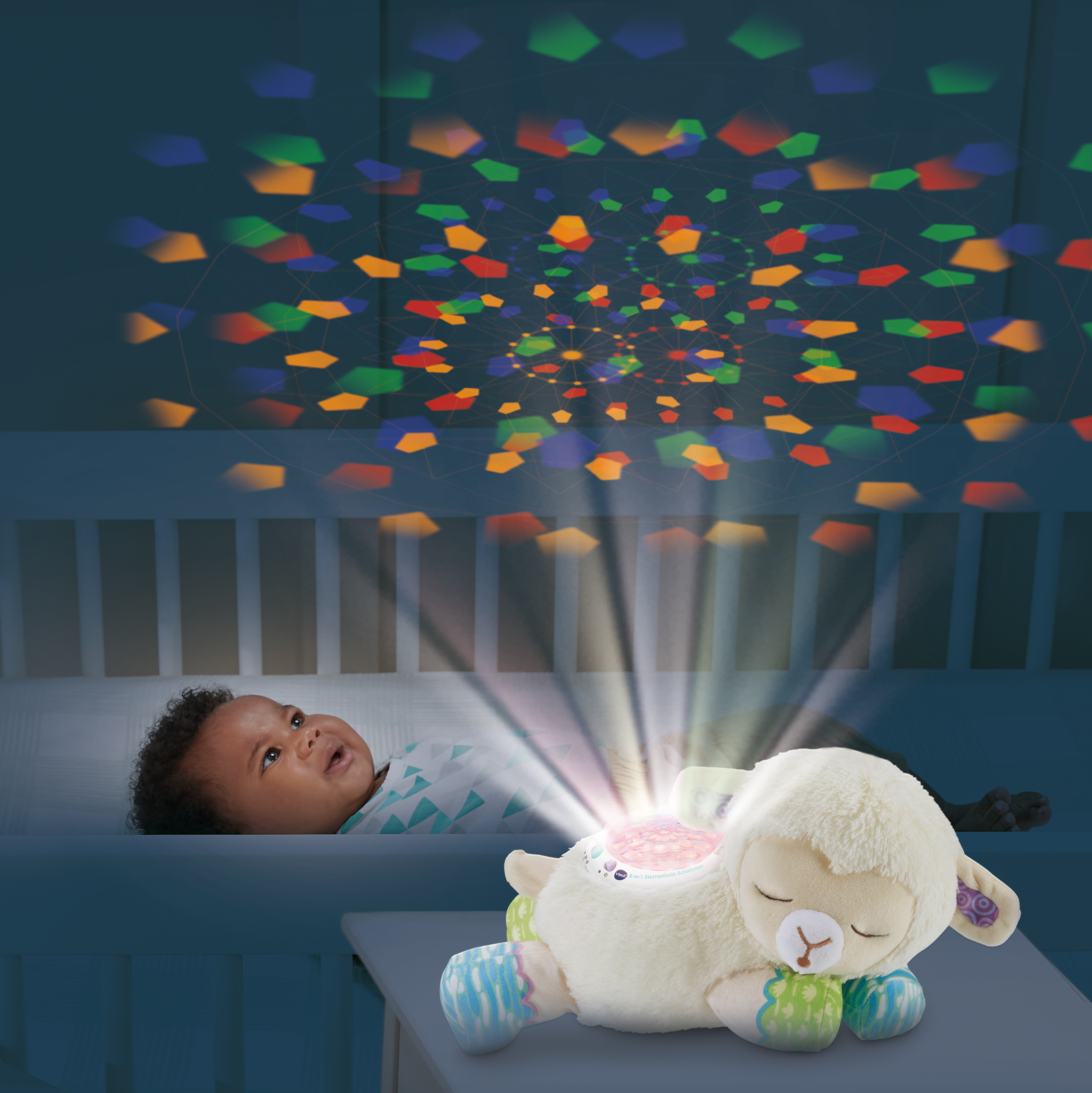 VTECH 3-in-1 Sternenlicht-Schäfchen Plüschfigur, Mehrfarbig