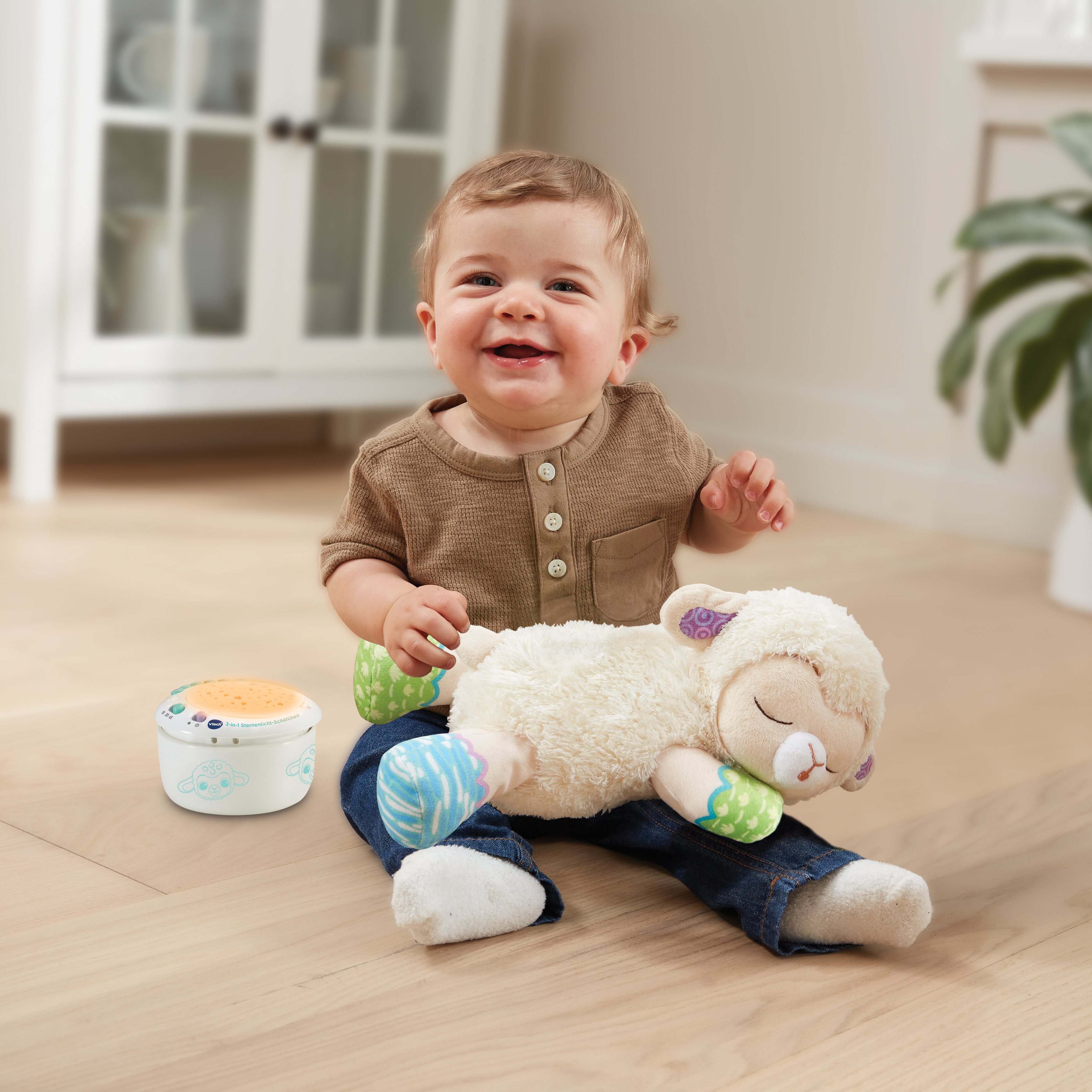 VTECH 3-in-1 Sternenlicht-Schäfchen Plüschfigur, Mehrfarbig