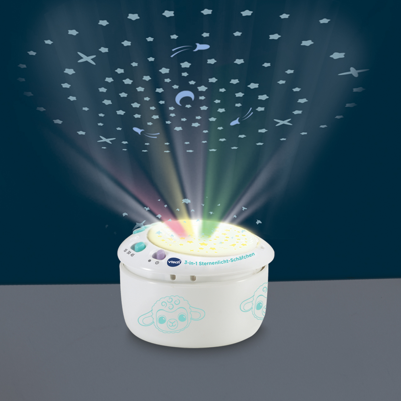 VTECH 3-in-1 Sternenlicht-Schäfchen Plüschfigur, Mehrfarbig