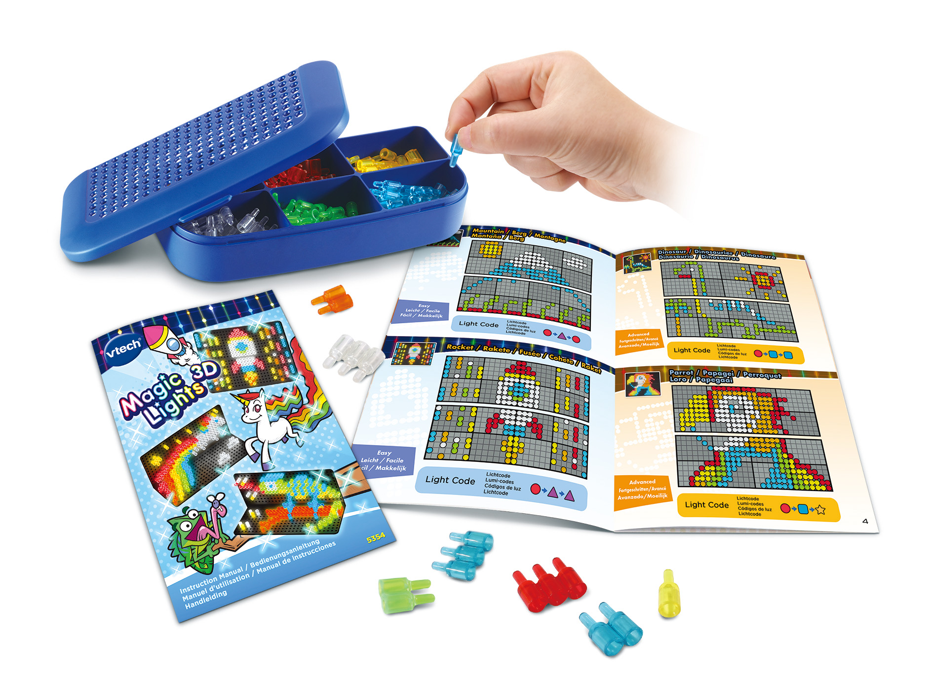 VTECH Magic Lights 3D Elektronisches Steckspiel, Mehrfarbig