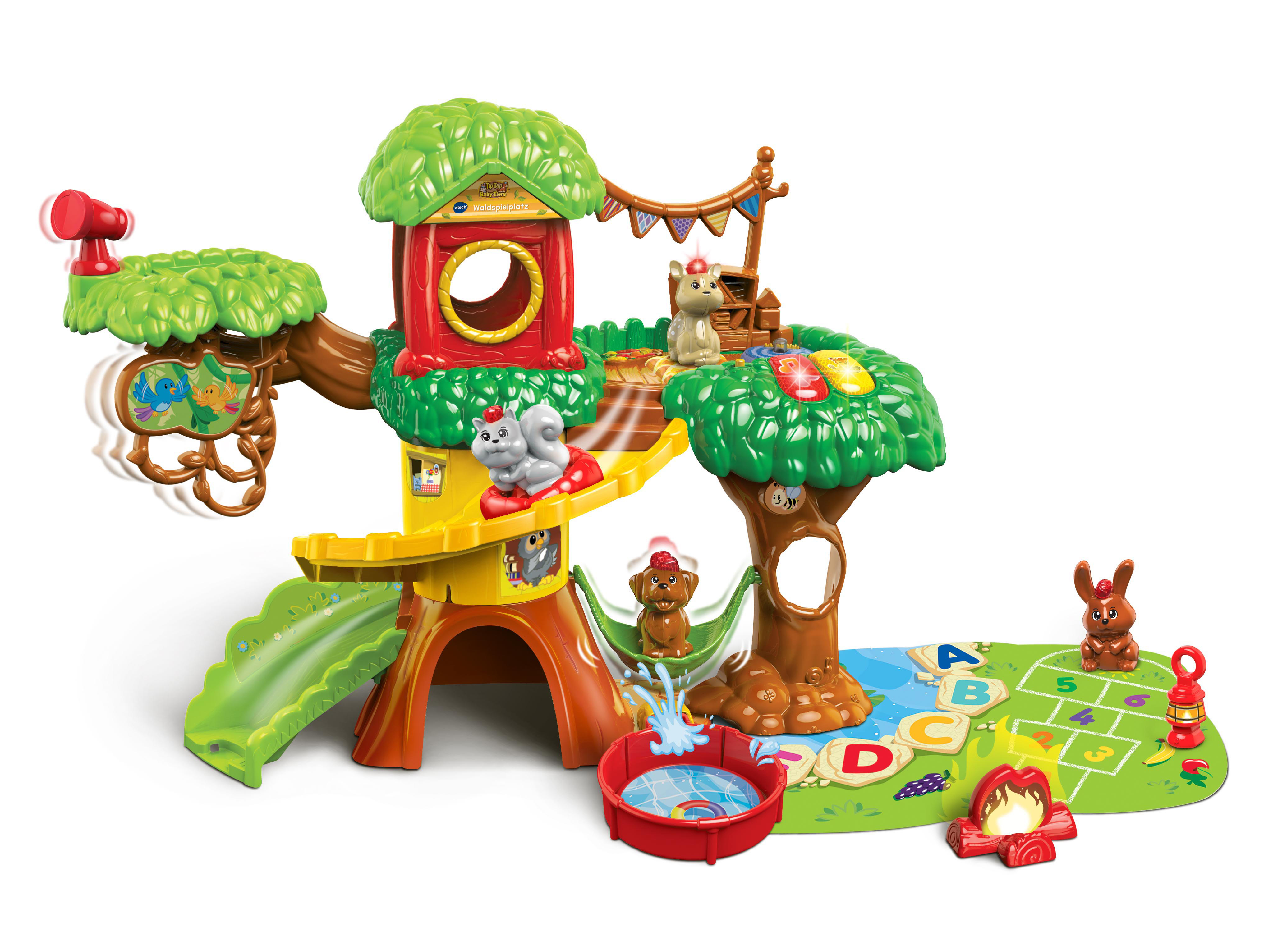 VTECH Tip Tap Baby Tiere - Waldspielplatz Interaktives Tier-Spielset, Mehrfarbig