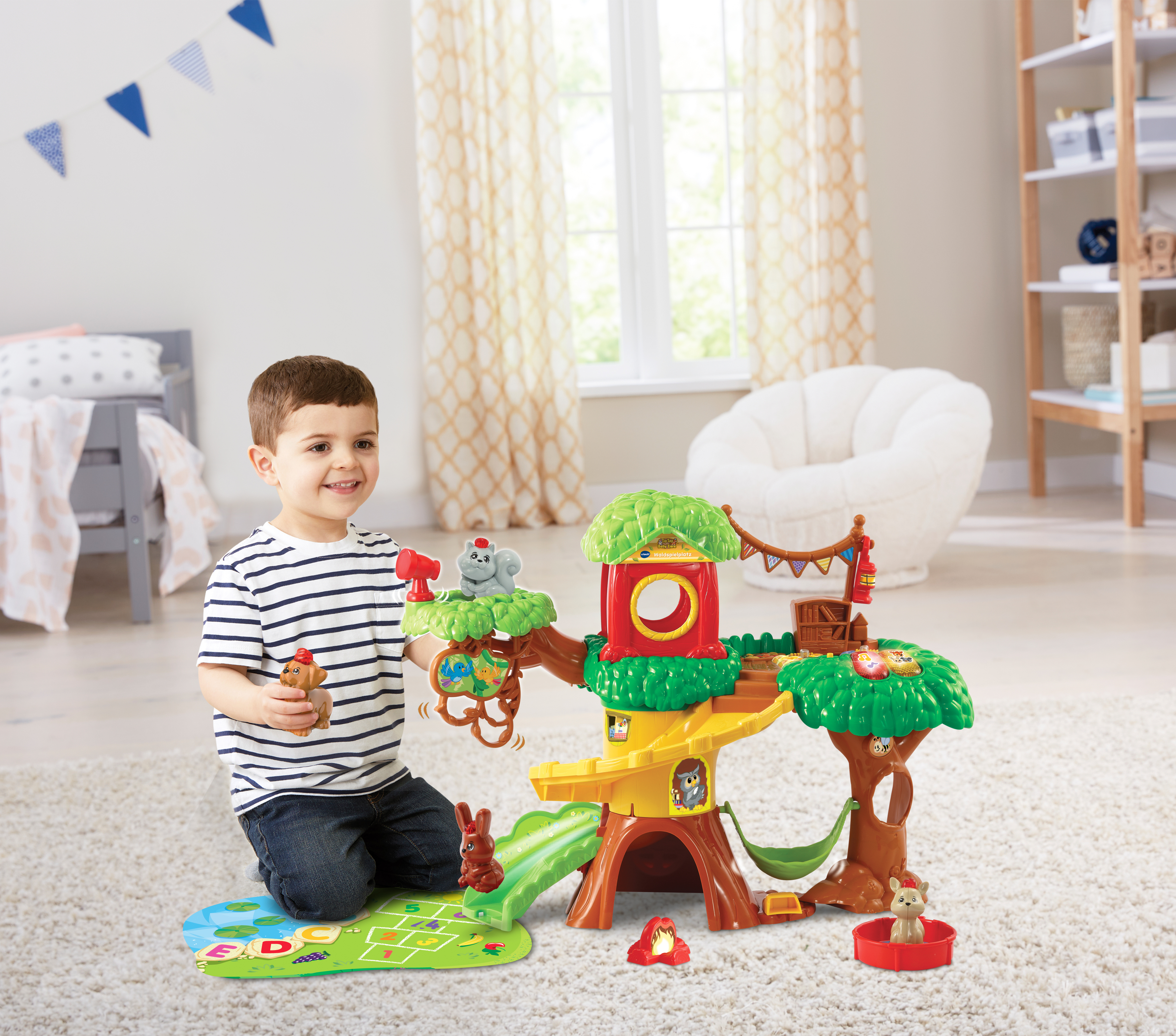 VTECH Tip Tap Baby Tiere - Waldspielplatz Interaktives Tier-Spielset, Mehrfarbig