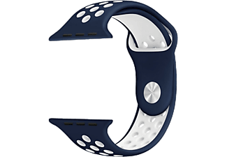 CELLECT Apple watch szilikon sport óraszíj, 38/40/41mm, kék-fehér (STRAP-APW38-BL-W)
