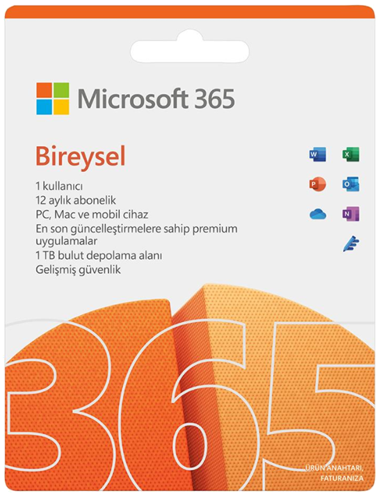 MICROSOFT Office 365 Bireysel 1 Yıl (Dijital İndirilebilir Lisans