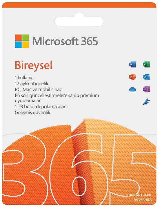 Office 365 Bireysel 1 Yıl (Dijital İndirilebilir Lisans)
