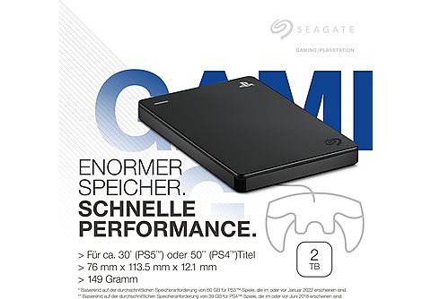 SEAGATE Gamedrive für Playstation 4 und Playstation 5, Festplatte extern,  Schwarz PlayStation 4 Kabel & Zubehör | MediaMarkt