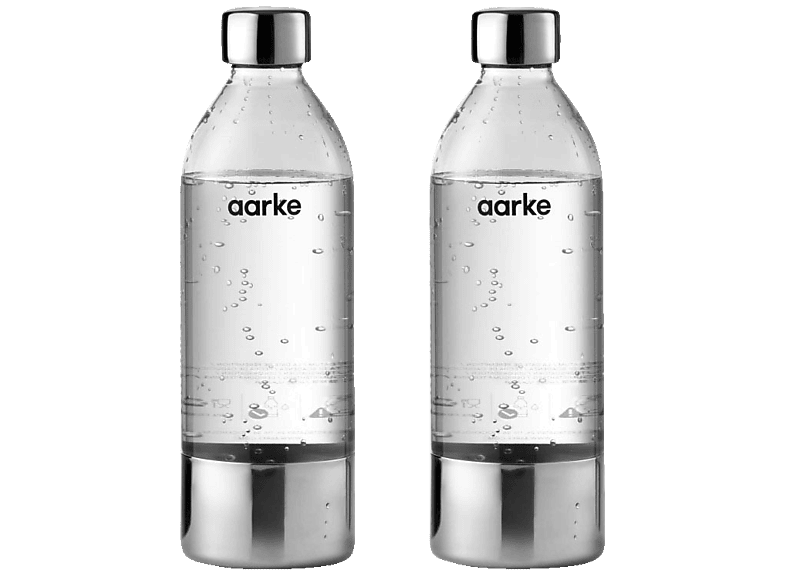 Aarke A1201 2er Pack Pet Flaschen 1L (0,8L bis zur Füll-Linie); Wasserflasche