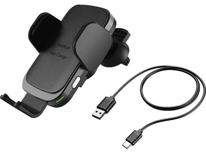 HAMA FC10 Motion Kabelloses Kfz Ladegerät Universal 10 Watt, Schwarz/Silber
