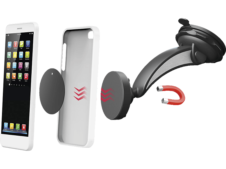 HAMA Magnet mit Saugnapf KFZ-Handyhalterung, Schwarz