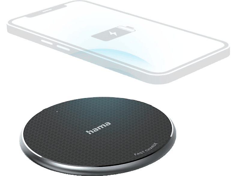 Watt, Wireless Schwarz Universal Charger QI-FC10 10 Ladegerät HAMA