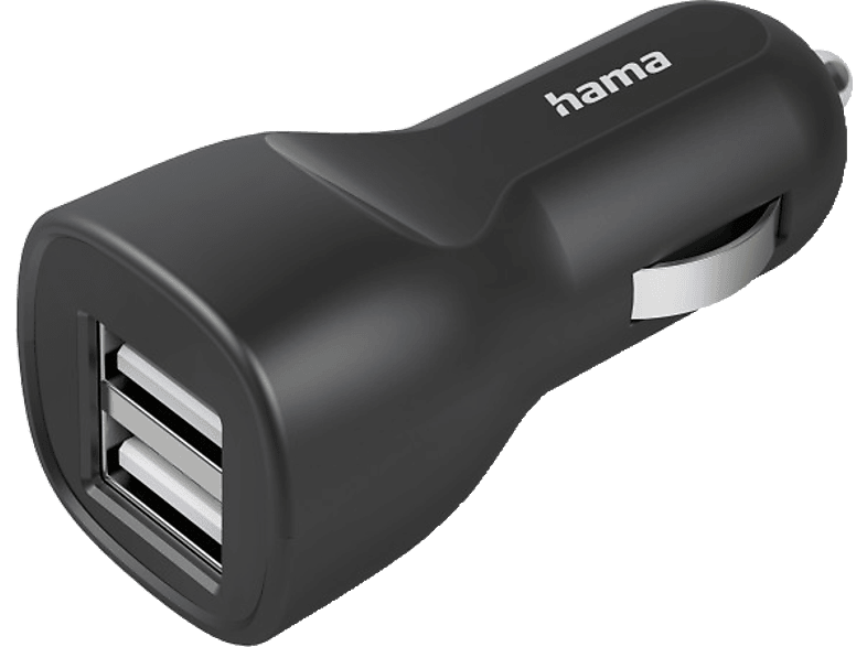 Hama Auto-Ladegerät mit 2x USB-A-Buchse, 12 W, Schwarz