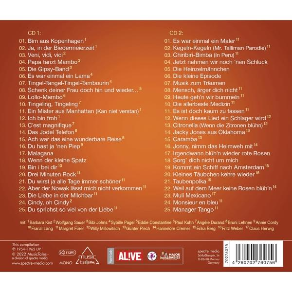 CD-Cover mit Titellisten und Text.
