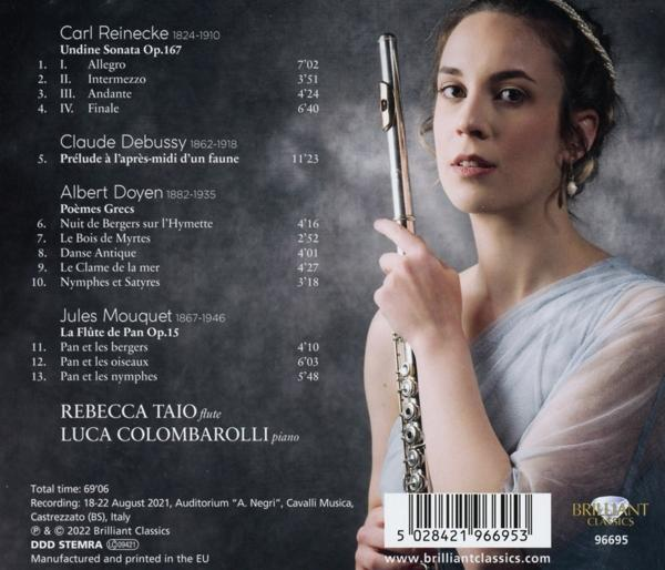 CD-Cover mit einer Frau, die eine Flöte hält. Trackliste und Künstlerdetails sind sichtbar.