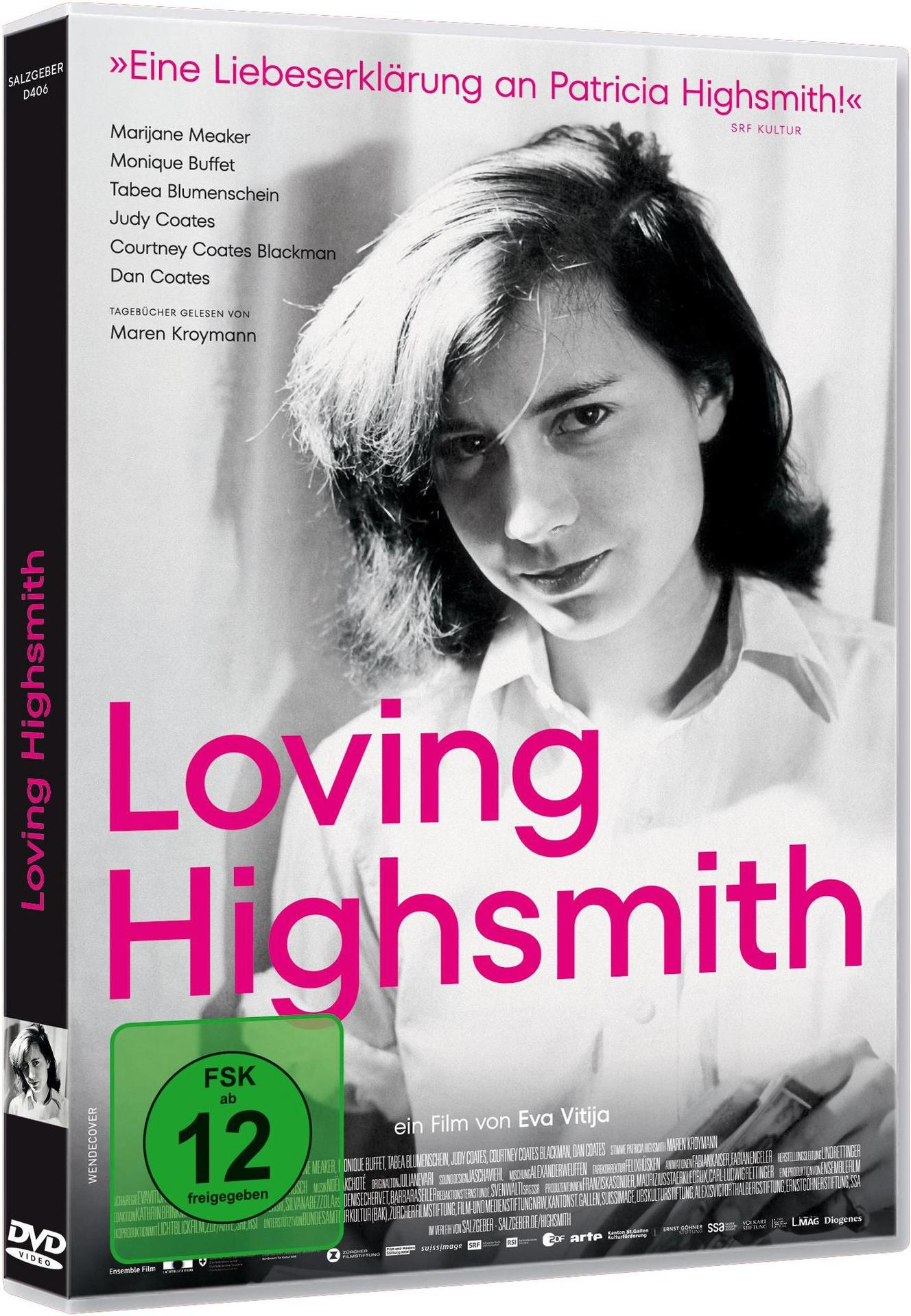 DVD-Cover mit Text: »Eine Liebserklärung an Patricia Highsmith!« und eine Frau.