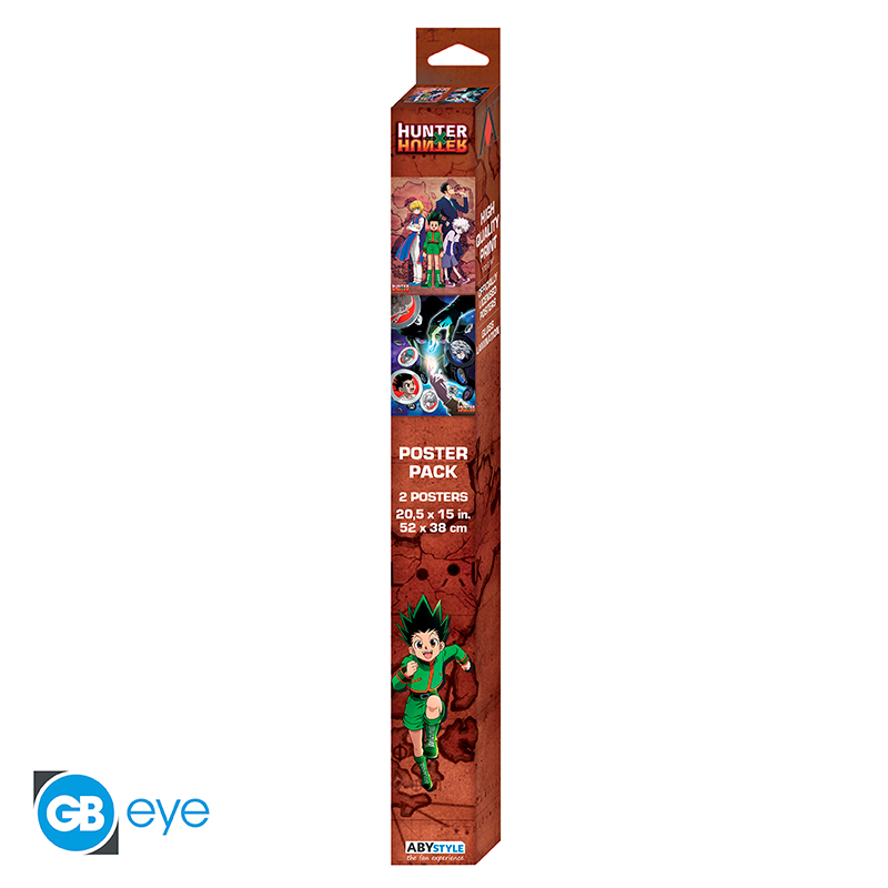 Hunter x Hunter Posterpack-Verpackung. Enthält Gon und andere Charaktere.