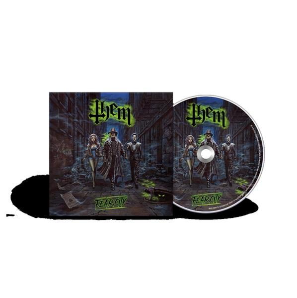 Albumcover und CD von 'Them - Fear City'. Eine Band geht auf einer Straße.