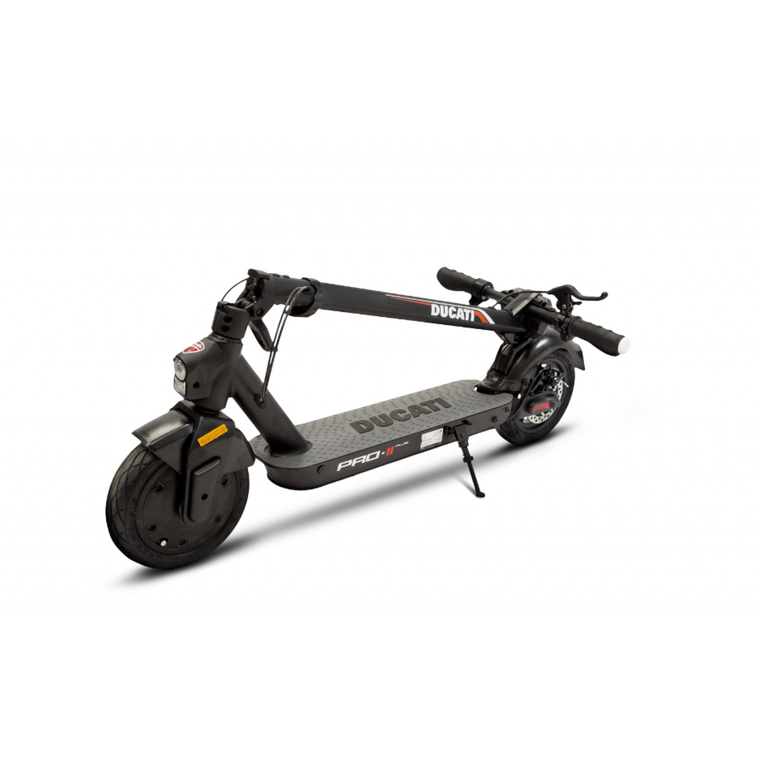 Patinete eléctrico - Ducati PRO-II Plus DU-MO-210010, Hasta 100 kg, Incluye intermitentes en los laterales, 25 km autonomía, Pantalla LCD, Negro
