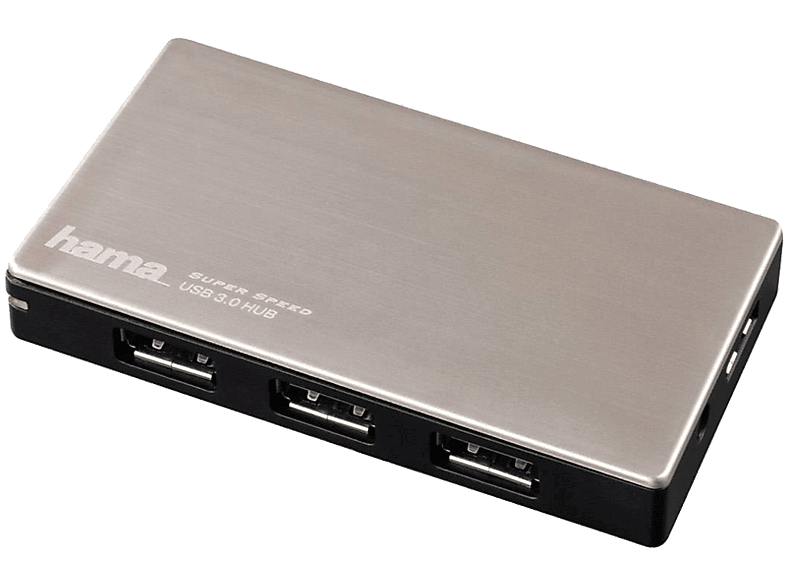 Hama 4-poort Usb 3.0-hub Grijs/zwart