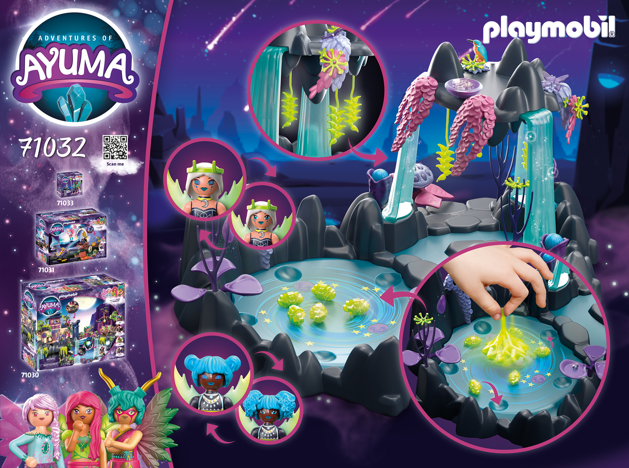 Playmobil-Set mit Fantasieszene, Figuren und Verpackung.