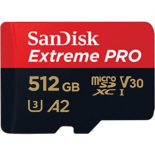 Tarjeta Micro SDXC - SanDisk Extreme PRO, 512 GB, Hasta 200 MB/s, UHS-I, U3, V30, A2, 4K UHD y Full HD, Negro