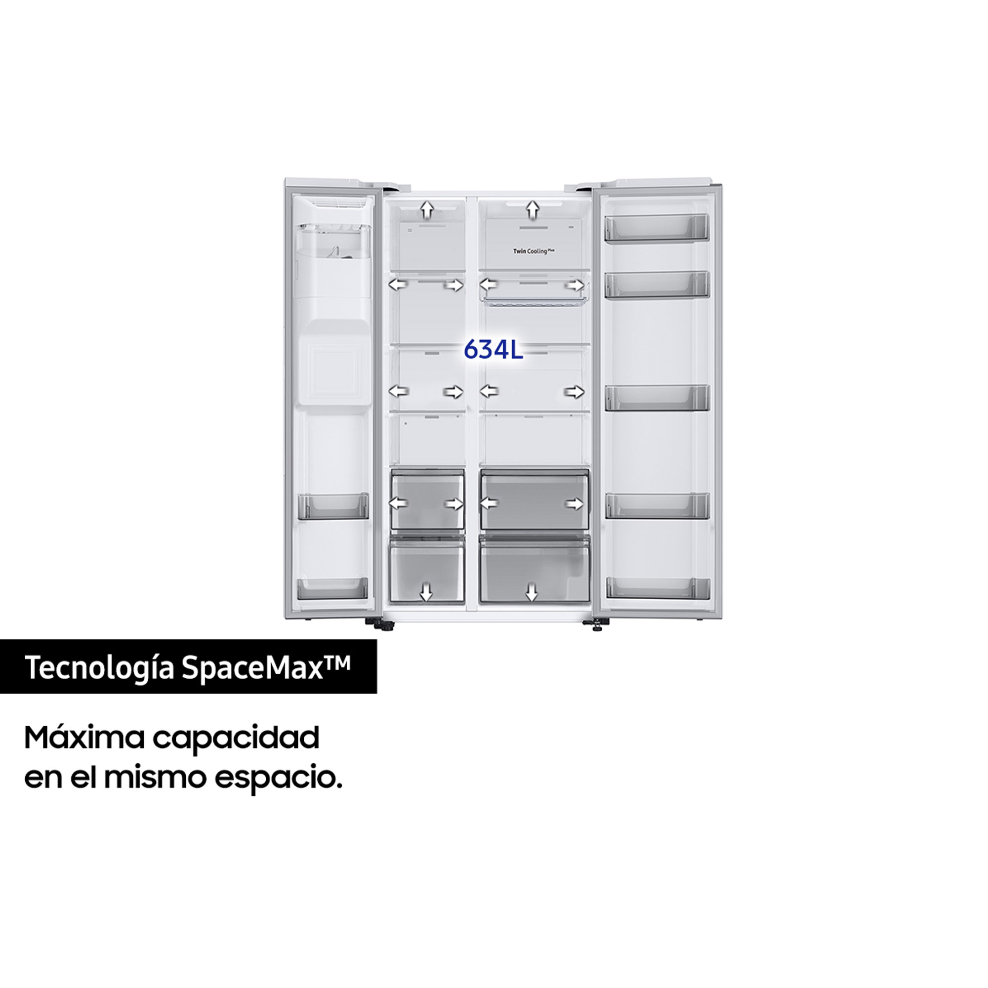 Frigorífico americano - Samsung RS68A8831WW/EF, 634 l, No Frost, 178 cm, Wi-Fi, Twin Cooling Plus, Blanco
