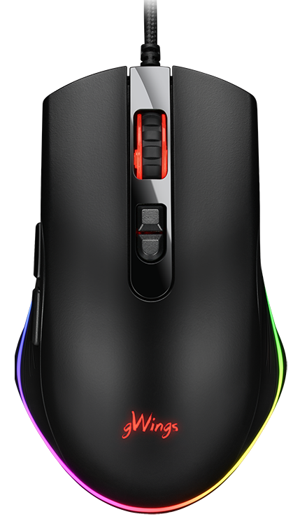 GWINGS GW9X13M vezetékes optikai gaming egér, LED világítás, 7200dpi, 7 gomb (GW9X13M)