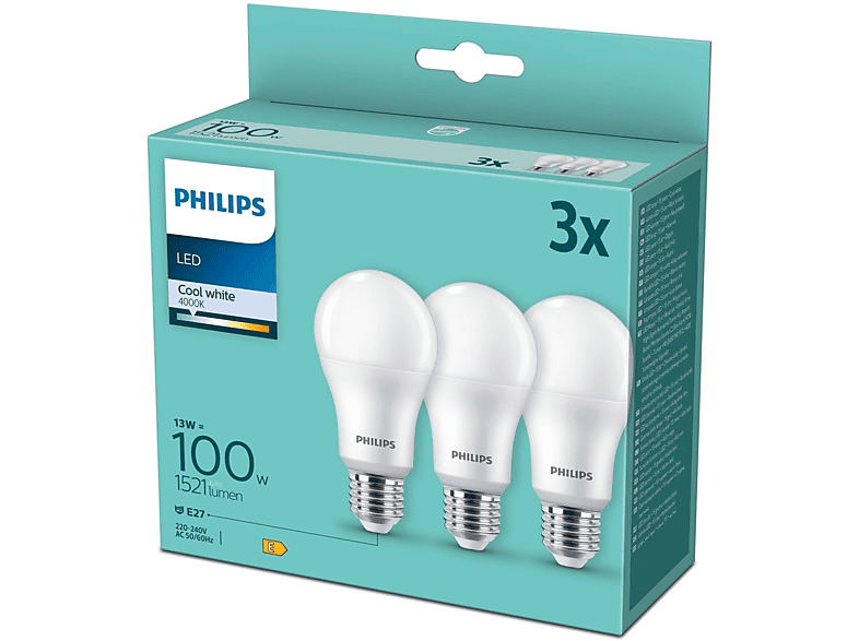 Lampadina LED PHILIPS 3xGoccia 100W luce fredda