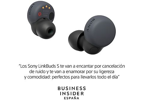 Auriculares True Wireless - Sony WFLS900N, LinkBuds S, Cancelación de ruido (Noise Cancelling), Hi-Res, Google Assistant, Alexa, Siri, 20 horas, Negro