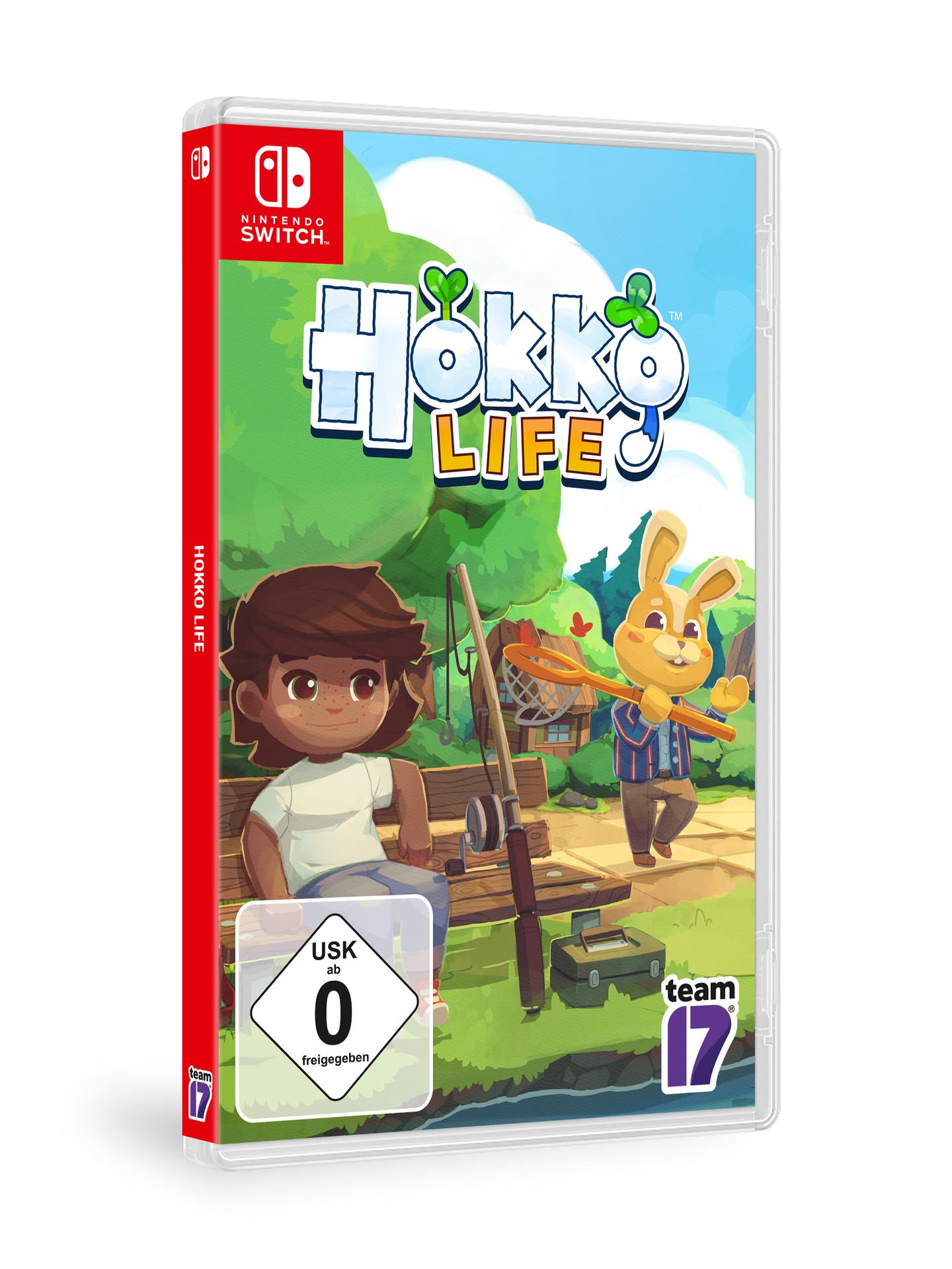 Spielhülle, mit einem Mädchen auf einer Bank, einem Kaninchen mit Werkzeugen und dem Spieletitel.