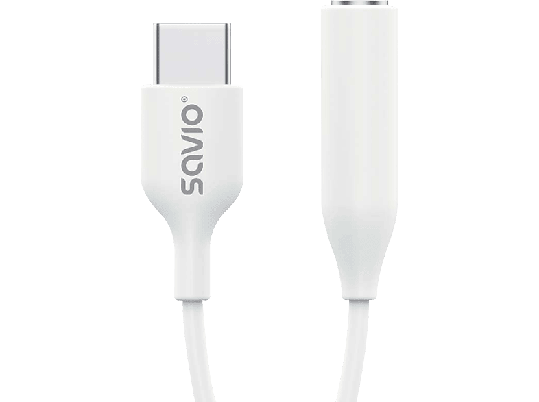 SAVIO AK-52 Samsung kompatibilis USB Type-C - 3,5mm jack adapter, fehér (SAVAK52)