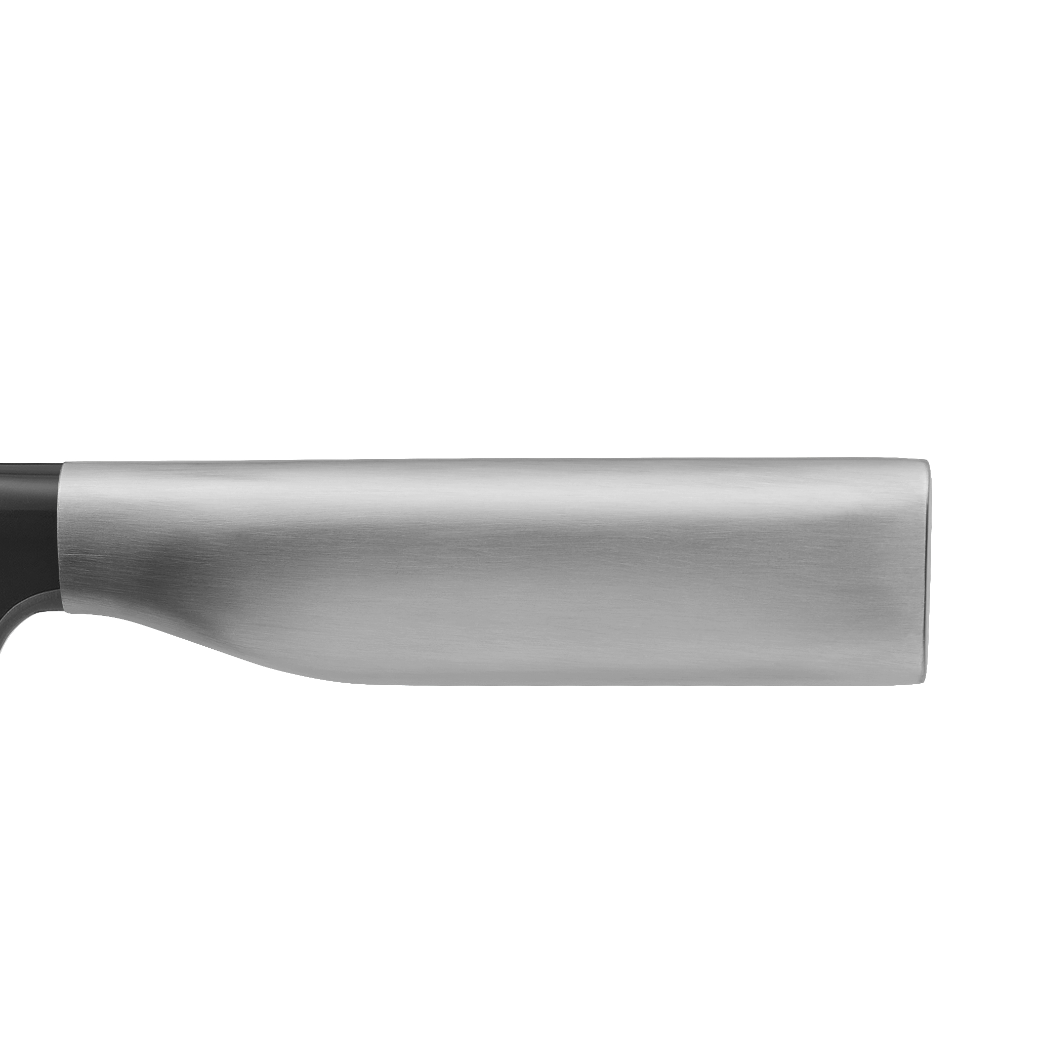 Nahaufnahme eines Küchenmessers mit silberner Klinge.