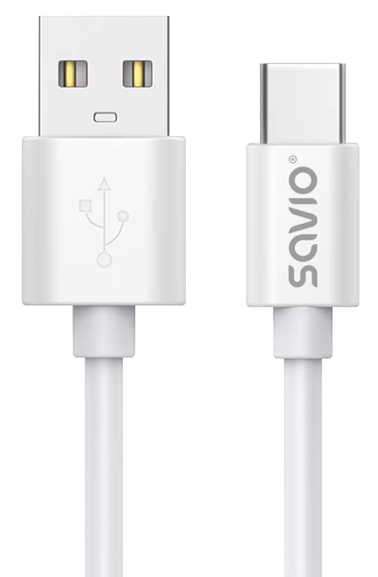 SAVIO CL-168 USB-A - USB Type-C adatkábel, 2.0, 480mbps, 3 méter, fehér (SAVAKCL168)