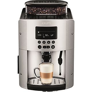 Cafetera superautomática - Krups Essential EA815E70, 1450 W, 15 bar, 1.7 L, 3 temp., Sistema Thermoblock, Molinillo integrado, 2 tazas, Plateado