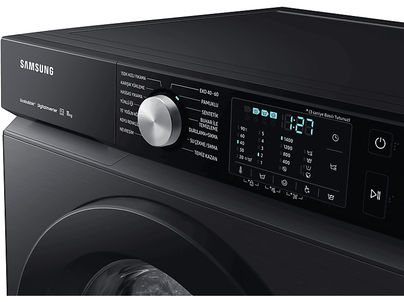 SAMSUNG WW11BBA046ABAH AEnerji Sınıfı 11kg 1400 Devir Çamaşır Makinesi Siyah_2