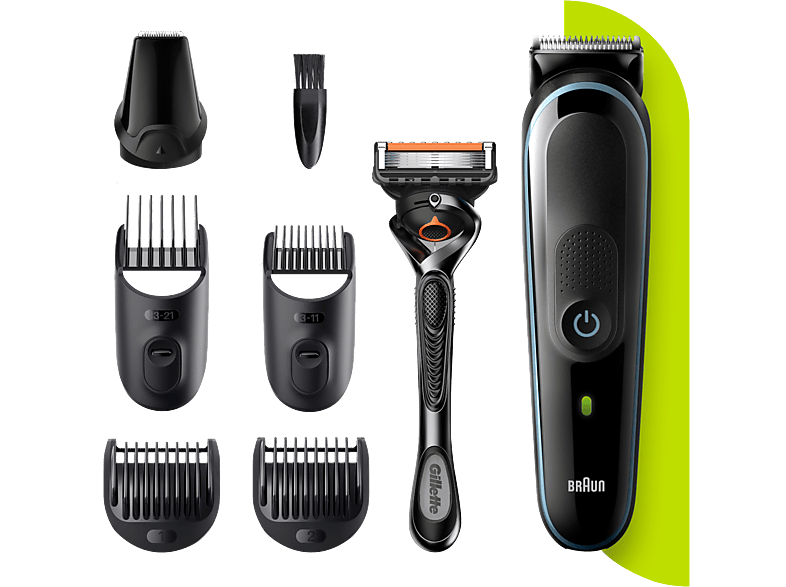 BRAUN MGK5345 7 az 1-ben Többfunkciós trimmelő, 5 tartozék és egy Gillette Fusion5 ProGlide borotva