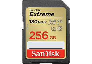 SANDISK Extreme SDXC memóriakártya, 256 GB, 180/130 MB/s, UHS-I, Class 10, U3, V30 (121581)