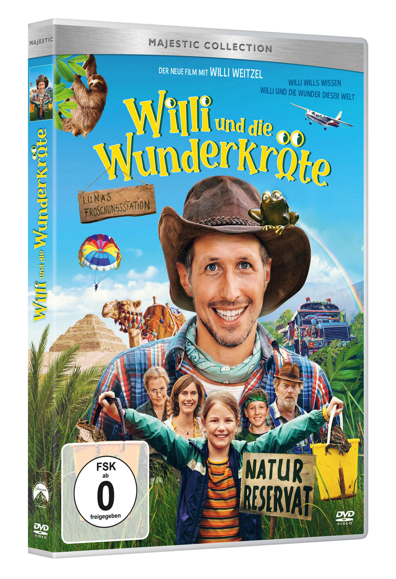 DVD-Cover mit Cartoon-Mann, Frosch und Kind. Der Titel lautet 'Willi und die Wunderkröte'.